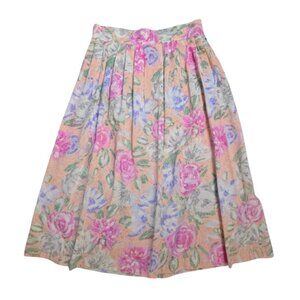 Vintage Robyn Multicolor Floral Midi A-Line Skirt